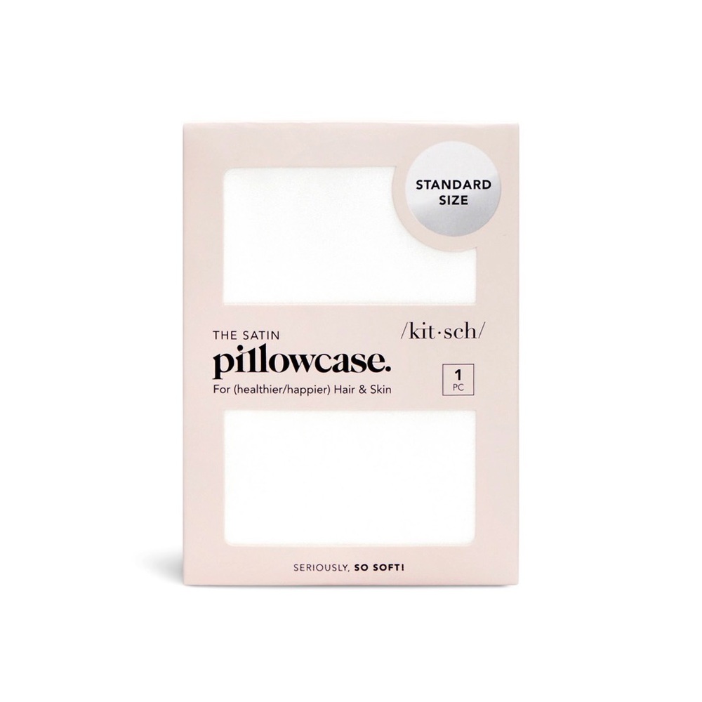NIB! Kitsch Standard Satin Pillowcase in Ivory